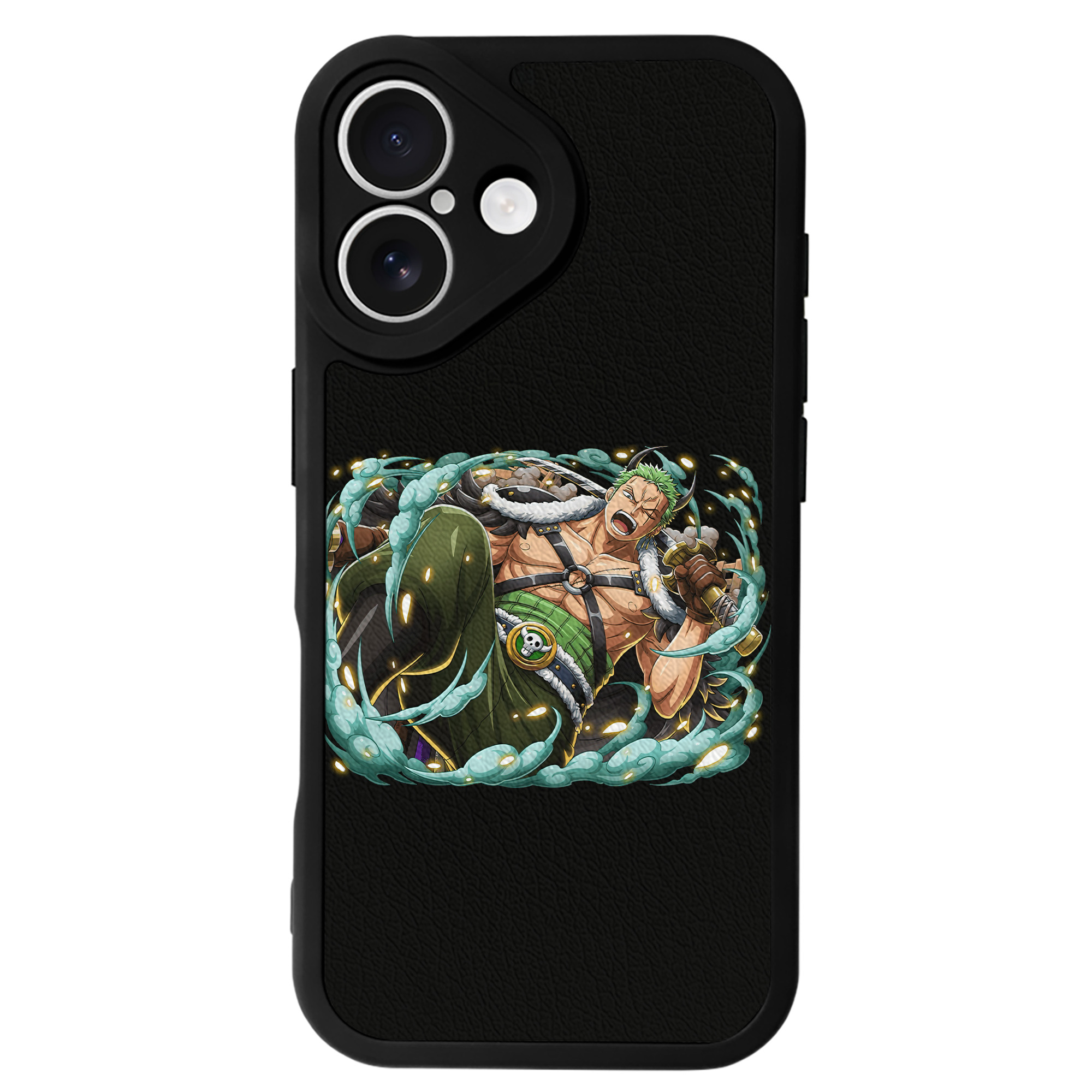 （画像用） ワンピース ロロノア・ゾロ ONE PIECE Roronoa Zoro 【iPhone 16シリーズ対応】シリコンスマホケース（レザー調） 材質：シリコン